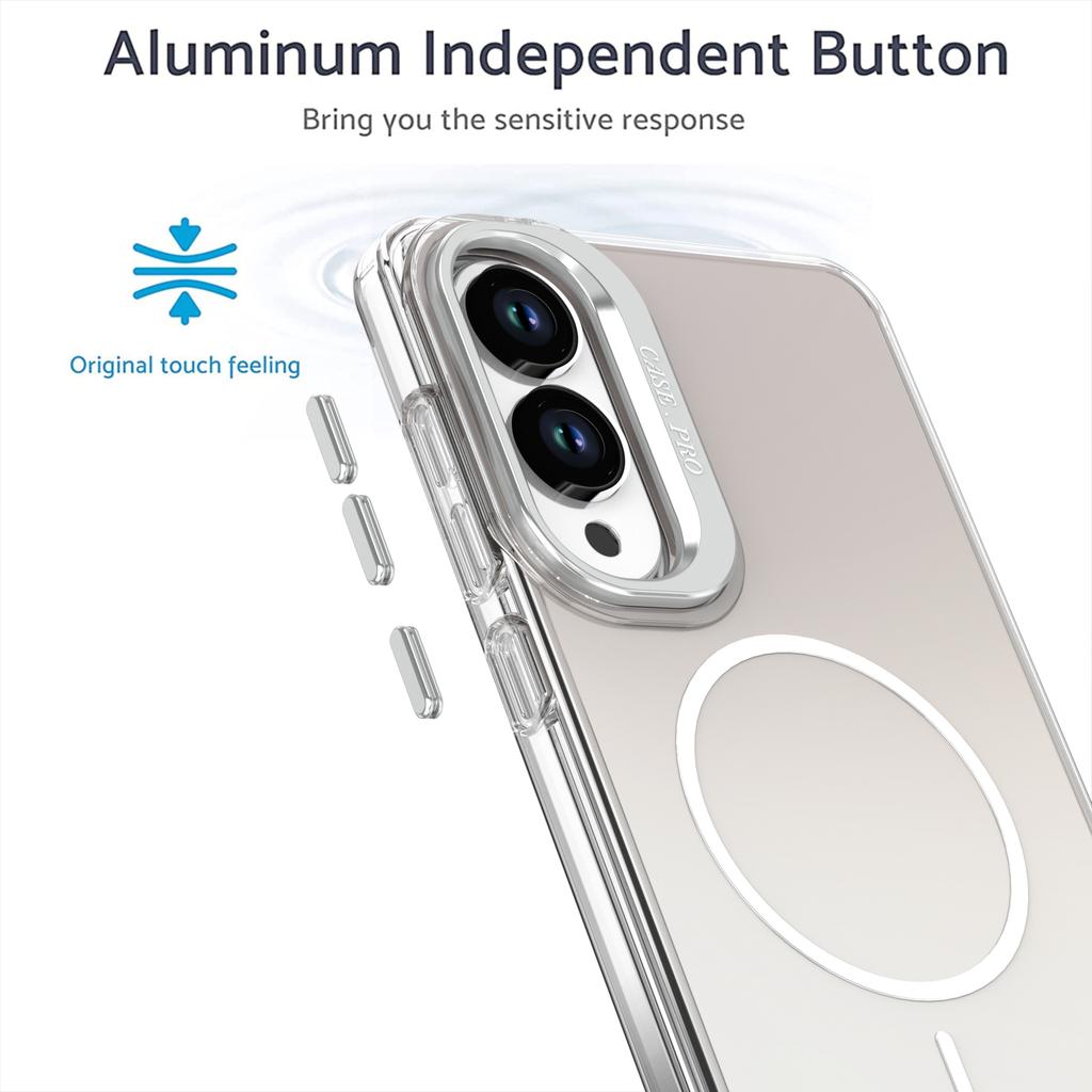 For Samsung Galaxy S25 Edge Case Compatible with MagSafe TPU+Acrylic Gradient Phone Cover with Kickstand