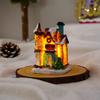 Christmas Decorations Luminous Resin Christmas Small House Micro Landscape Christmas Snow House Gift Ornaments