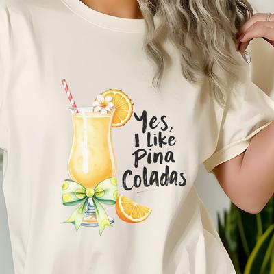 Comfort Colors Pina Colada T-Shirt, Summer Vibes Tee, Casual Beachwear, Vacation Shirt, Gift for Cocktail Lovers, Party Tee, Island Vibe