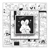 50 Black and White Line Drawing Doodle Cartoon Simple Gulka Hand Account DIY Water Cup Suitcase Sticker Waterproof