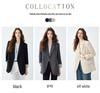 Women's Gray Suit Jacket - Autumn/Winter 2025 Casual Socialite Style with High Design Sense