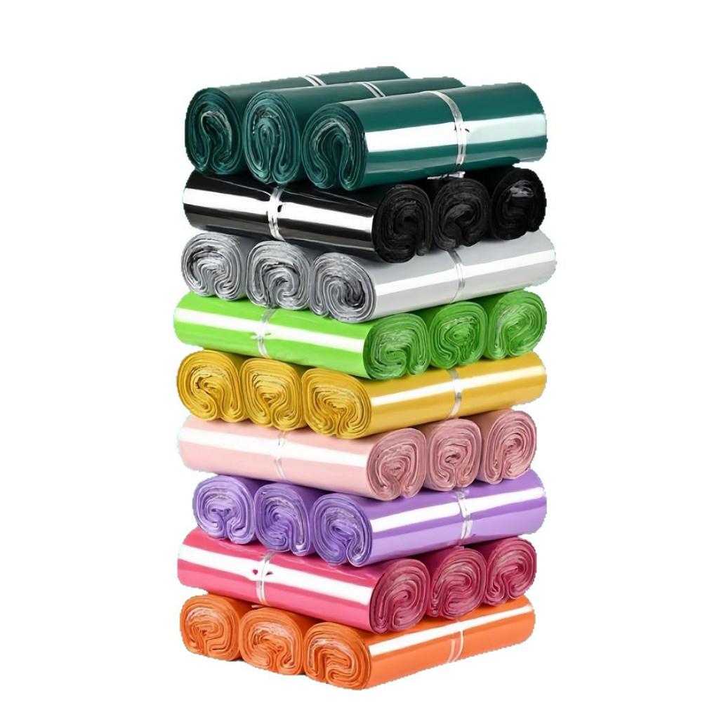 Robuster schwarzer PE-Versandbeutel & weißes Klebeband - Individueller Druck möglich