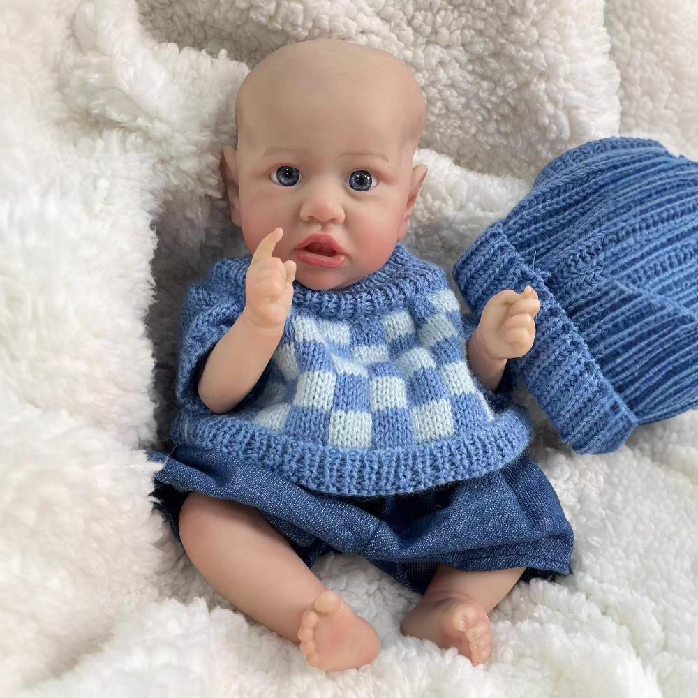 Real Looking 30cm Reborn Simulation Doll Saskia Soft Full Vinyl Body Newborn Baies Doll Can Bath Grin Smiling Alive Baby Dolls for Kids Christmas Gift