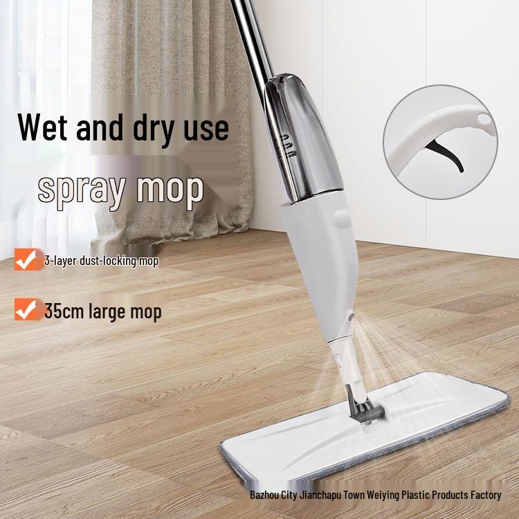 Spray Mop - Hand-Free Washable Dual-Use Flat Mop for Easy Dry & Wet Cleaning