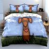 Cartoon Dachshund Holding Heart. Bedding Sets Duvet Cover Sets Duvet Covers Pillowcases(1 * Duvet Cover 2 * Pillowcases Without Duvet Insert)