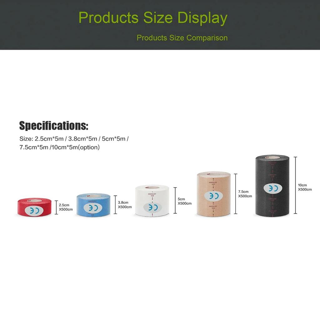 1Pcs Waterproof Kinesiology Tape for Sports Muscle Recovery Pain Relief Athletic Bandage Tennis Gym Protector Strapping