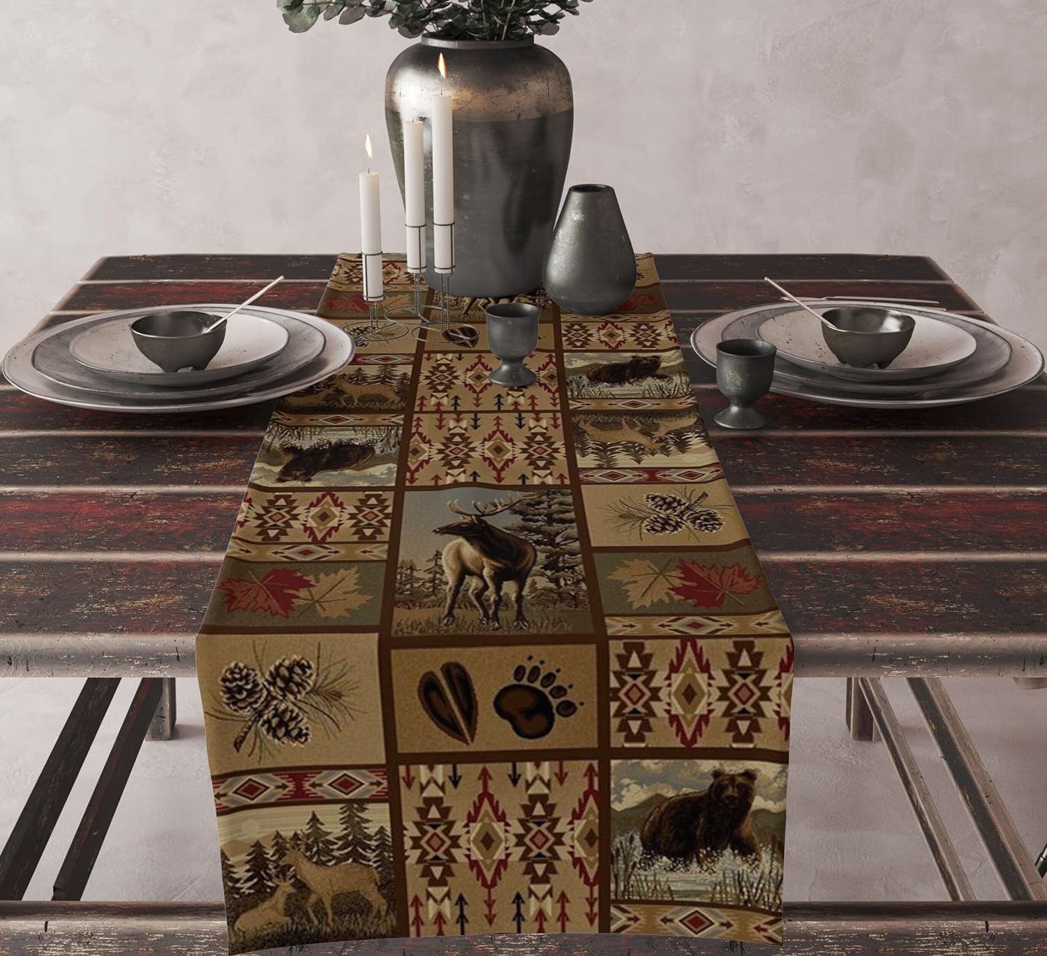 Azteekse Etnische Tribale Stijl Linnen Tafel Runner Boho Print Abstract Geometrische Textuur Tafel Runner Keuken Feest Eettafel Decor 150x33cm