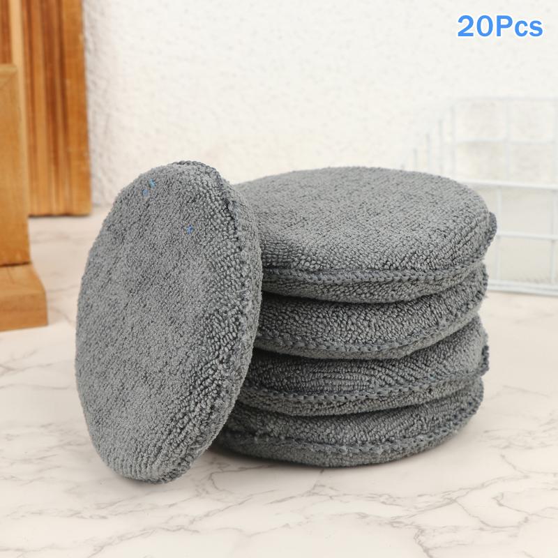 5/10/20Pcs Car Detailing Applicator Pads Car Care Waxing Polish Sponges Soft Microfiber Round Foam Sponges Car Cleaning Tools