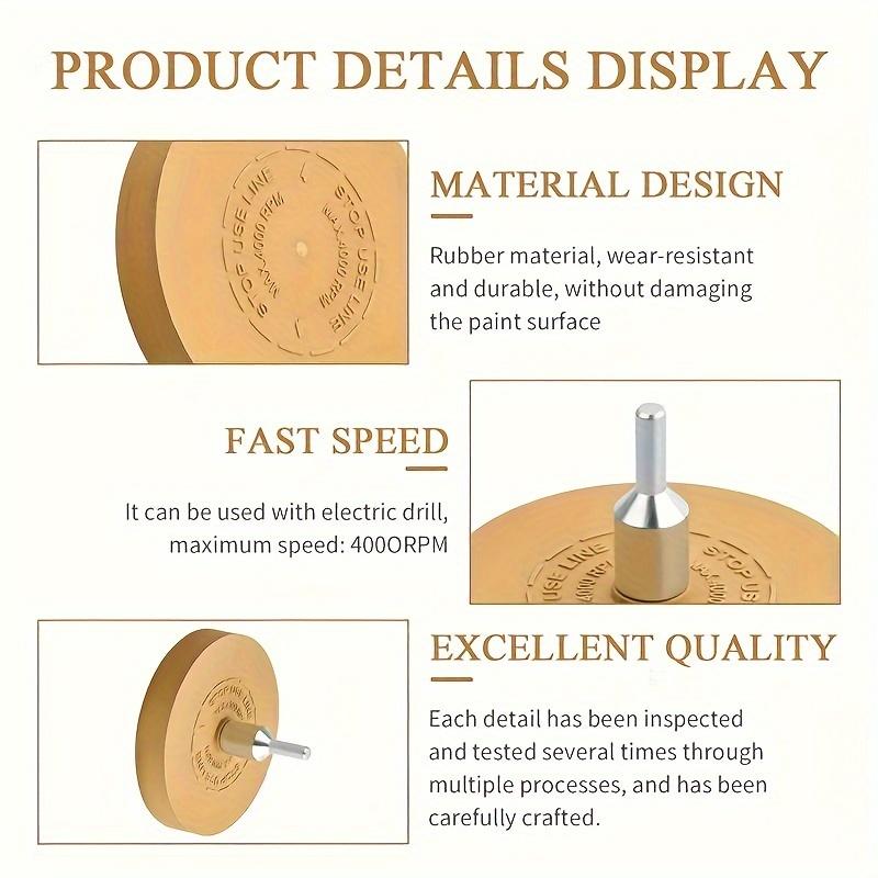 Decal Remover Eraser Wheel Removes Pinstripes Vinyl Tapes Sticker Adhesive Remover Wheel for Drill Rubber Eraser Remover Tool
