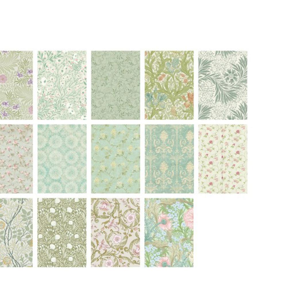 40 ks Junk Journal Samolepka Decal Papír DIY Scrapbook Fotoalbum Dekorace Vzor Květiny