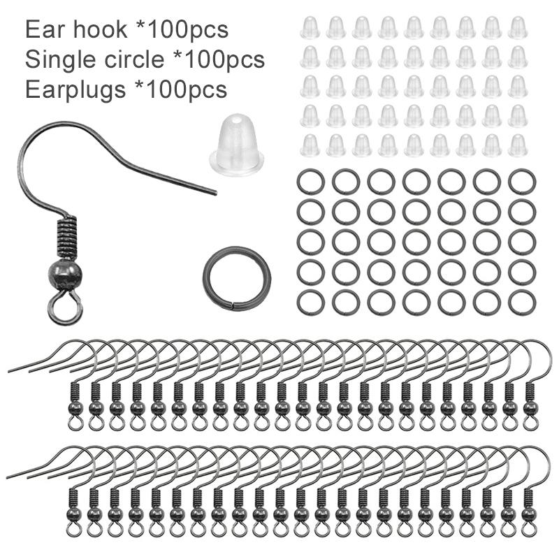 Earrings Kit Handmade DIY Jewelry Pendant Basic Accessories Big Ear Hook Blockage Single Circle for Earring Making Repair TMZ