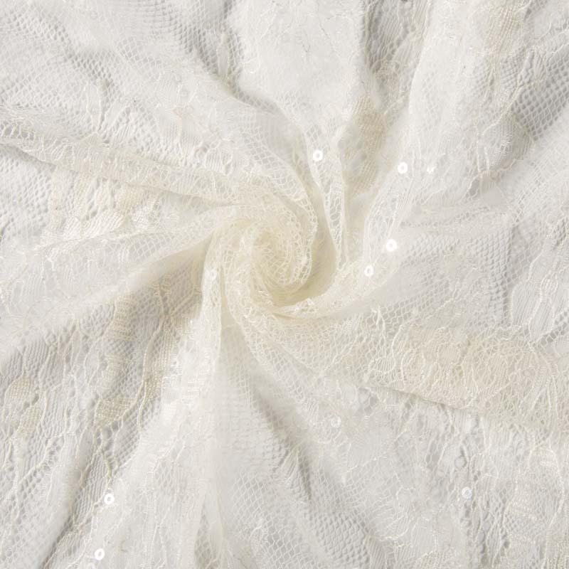 70g Embroidered Sequin Nylon Lace Fabric for Women's Dresses & Bridal Underwear