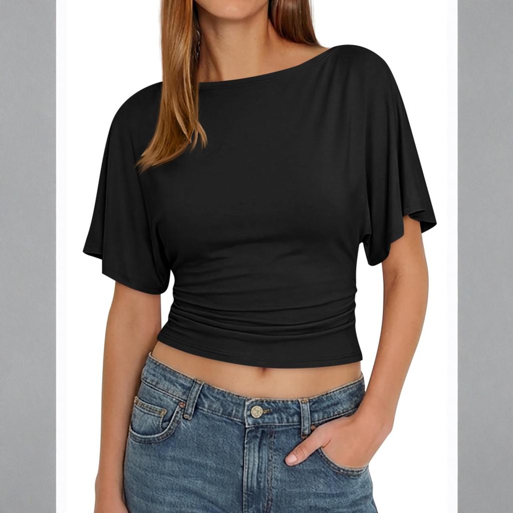 Women's Casual Short Sleeved Tied T-shirt, Fashionable  Top