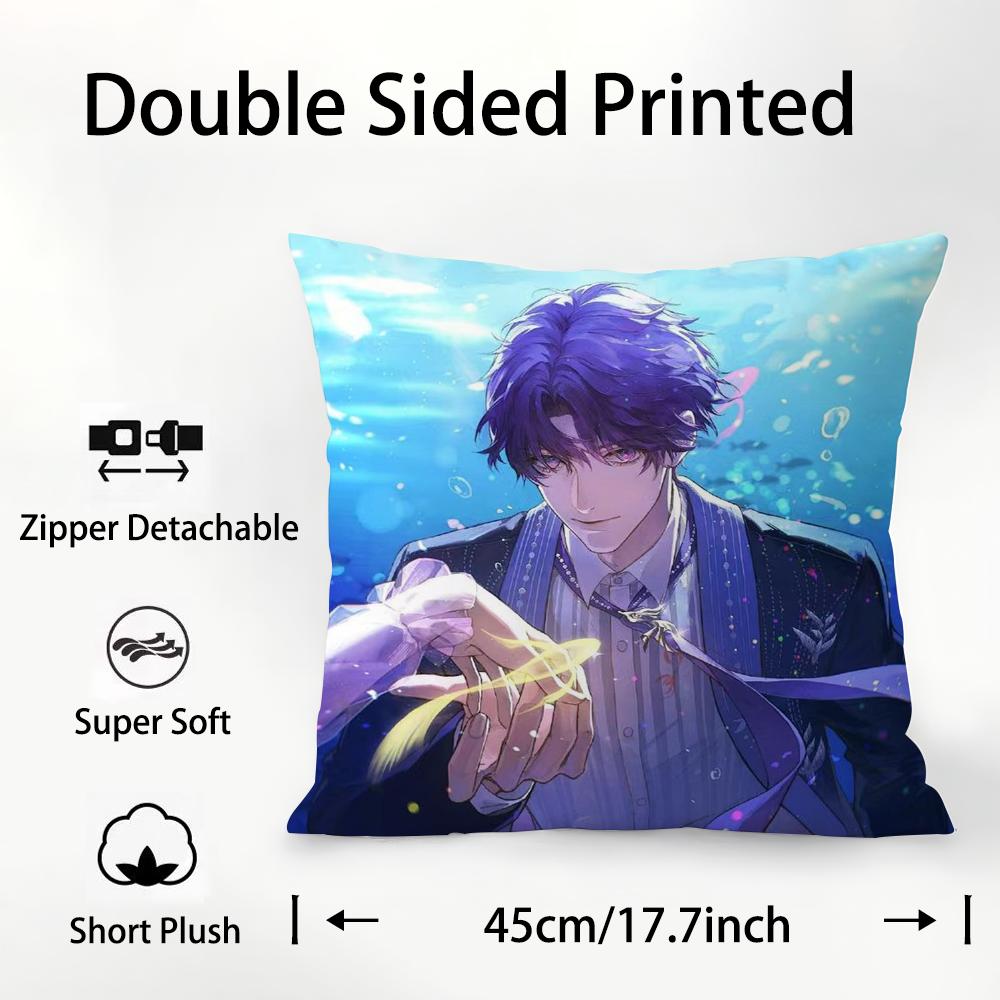 R-Rafayel Liebe D-Deepspace Kissenbezug Plüschstoff Weich Doppelseitiger Druck Sofakissenbezug Dekokissenbezüge