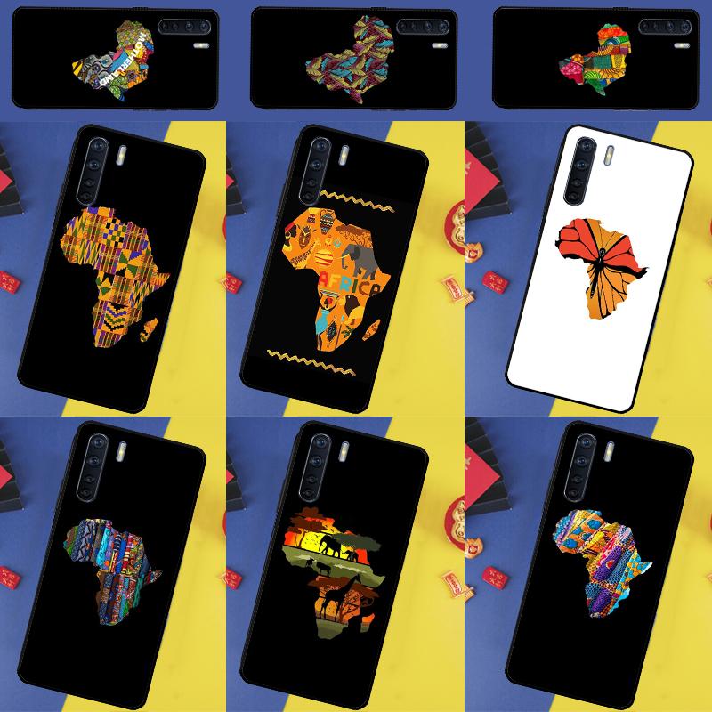 Map of Africa African Fabrics For Oppo A16 A76 A96 A40 A60 A80 A74 A94 A54 A18 A38 A58 A78 A98 A15 A57S A17 A77 Phone Case