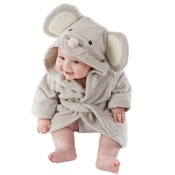 Animal-Shaped Hooded Bathrobe for Infants and Toddlers