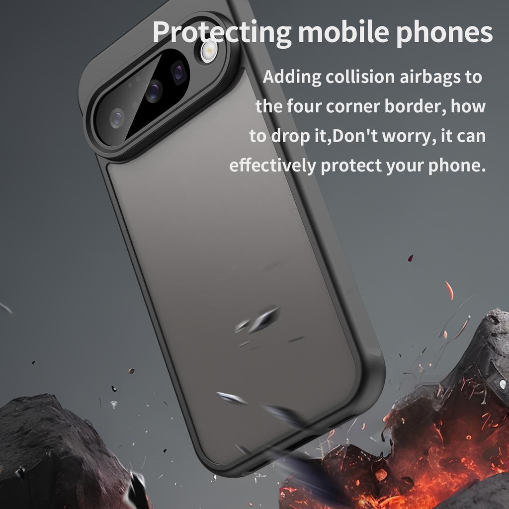 For Google Pixel 10 Case with Screen Film WANLONFENG FD Series Skin Touch TPU PC Phone Back Cover