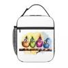 Funny Bird Pattern Insulated Lunch Bag for Women Office Cooler Thermal Food Box Tote Leakproof Lunch Boxes Container