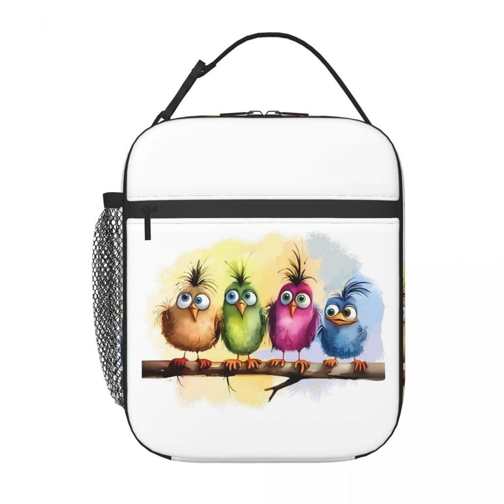 Funny Bird Pattern Insulated Lunch Bag for Women Office Cooler Thermal Food Box Tote Leakproof Lunch Boxes Container