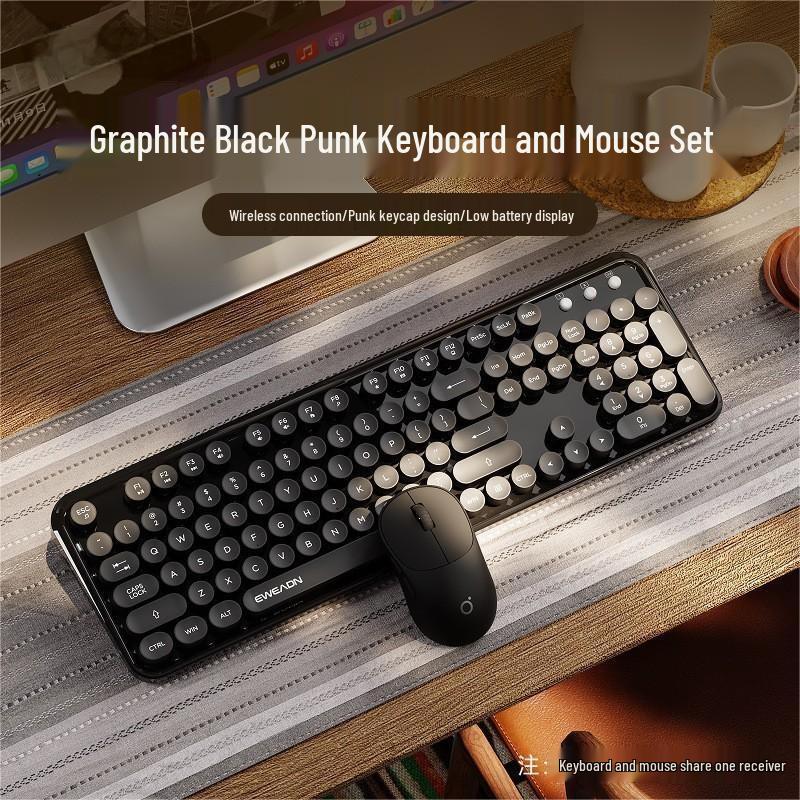Zhanwei V96 Wireless Keyboard Mouse Punk Set