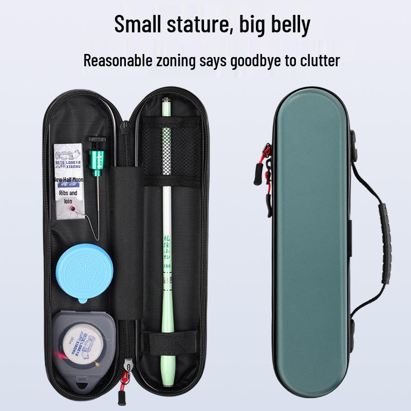 Compact Hard-Shell Fishing Rod Bag - Portable, Small 45cm for Simple Wild Fishing