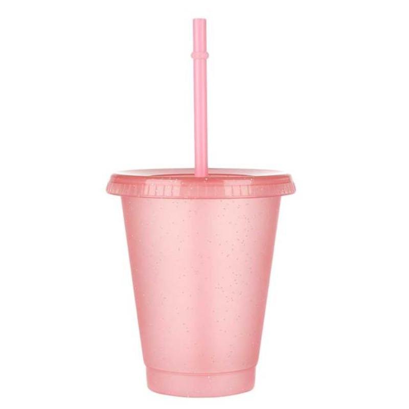 1pcs Summer Creative Water Cup Sequin Glitter Straw Cup Plastic Multi-specification Straw Design Comfortable Straw Cup