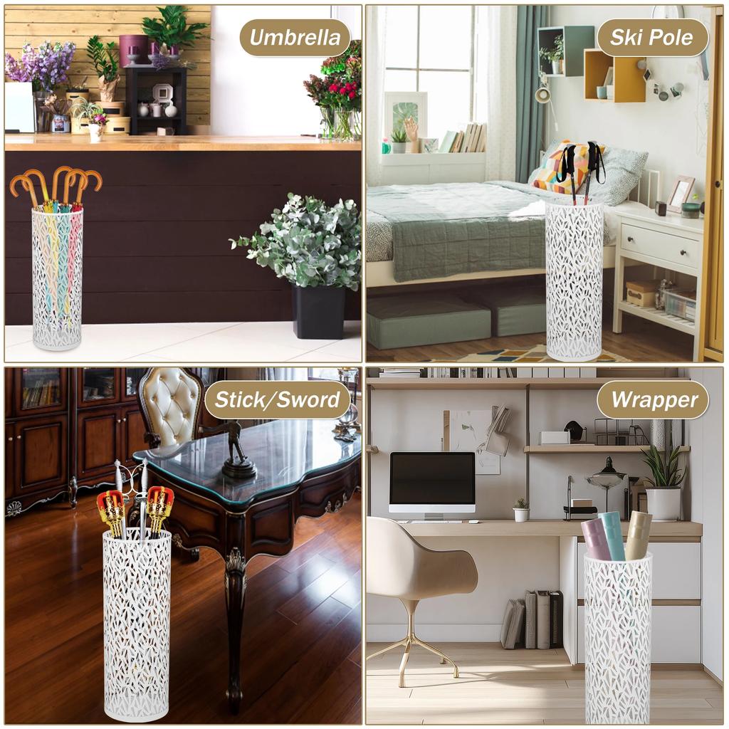 Umbrella Holder Umbrella Stand Rack Freestanding Round Metal Organizer Bins Home Waterproof Walking Sticks Umbrella Storage Rack