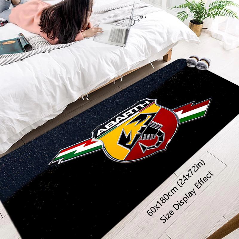 Doormat A-Abarth Flannel Floor Mat Indoor Foot Rug Fluffy Bedside Mats Kitchen Corridor Car Boot Carpet Ideal for Balcony Decor