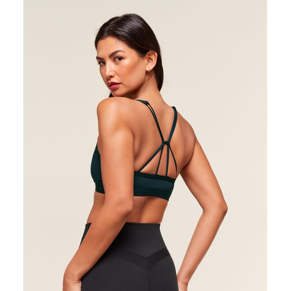 Gymshark Ruched Strappy Sports Bra Deep Petrol Blue B6a6i Udrl