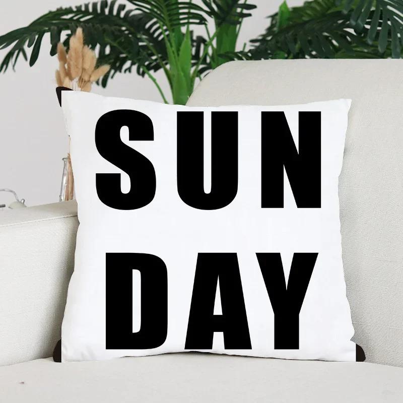 Black And White Geometric Cushion Cover Sofa Living Room Home Decor Wavy Line Pillowcase