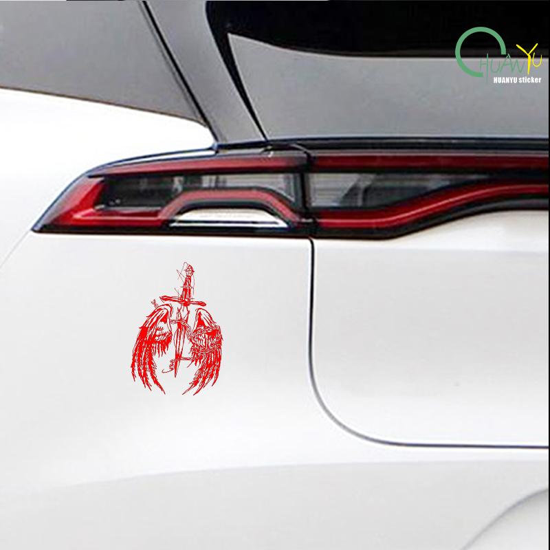 creative angel wing car decals, car and motorcycle scratch protection, waterproof reflective decoration decals