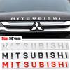 3D Car Front Hood Emblem Badge Sticker For ASX Lancer 10 9a Pajero Outlander 2013 Sport L200 Expo Alphabet Styling