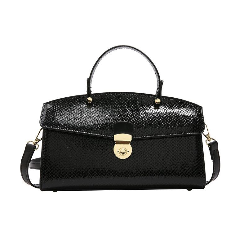 

Сумки большая вместимость сумка-тоут 2025 новый европейский и американский модный ретро универсальная сумка женская сумка-мессенджер из полиуретана чёрный