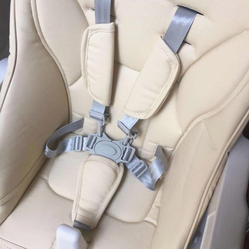 Universal 5 Point Infant Safety Belt Adjustable Length Highchair Strollers Harness Soft PU Crotch Support Nylon Straps