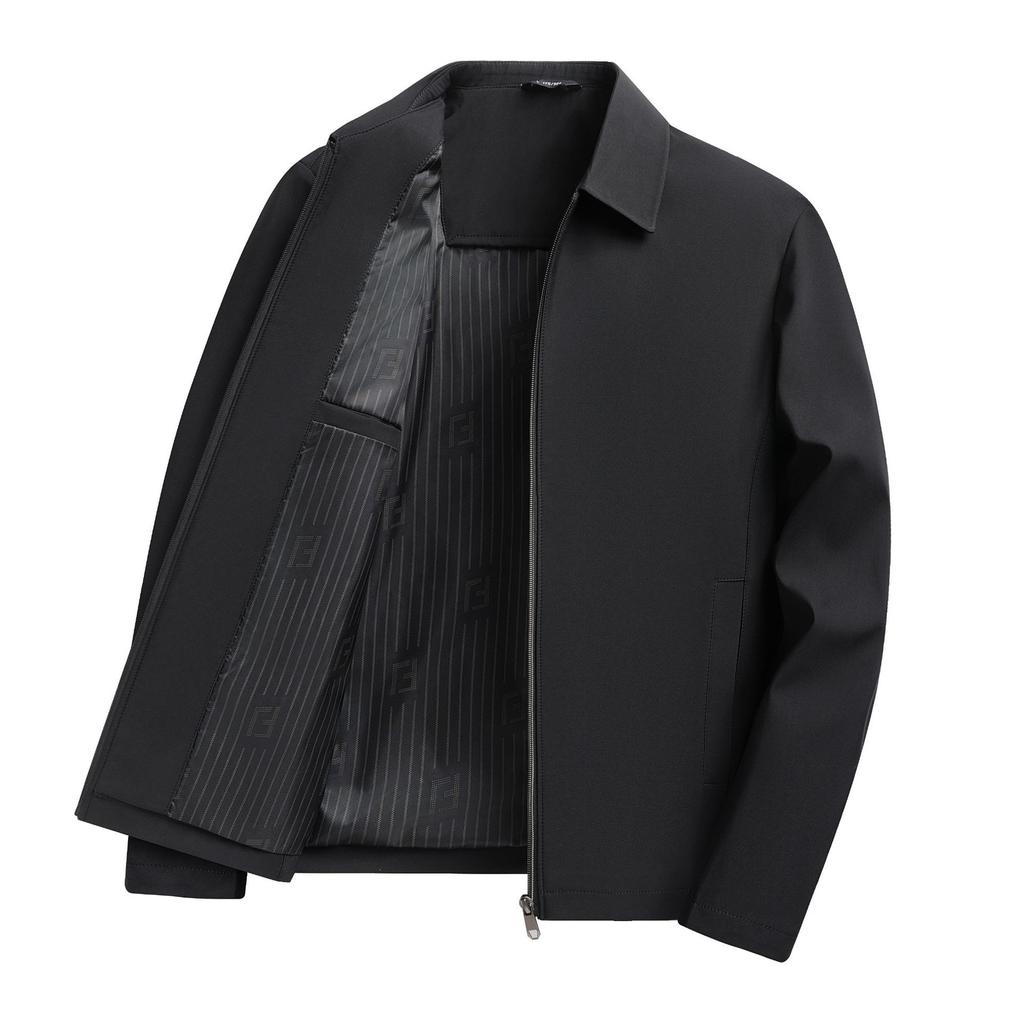 Spring and Autumn Lapel Men's Jacket Short Casual New Jacket Versatile Men's Tops Daddy's Clothes