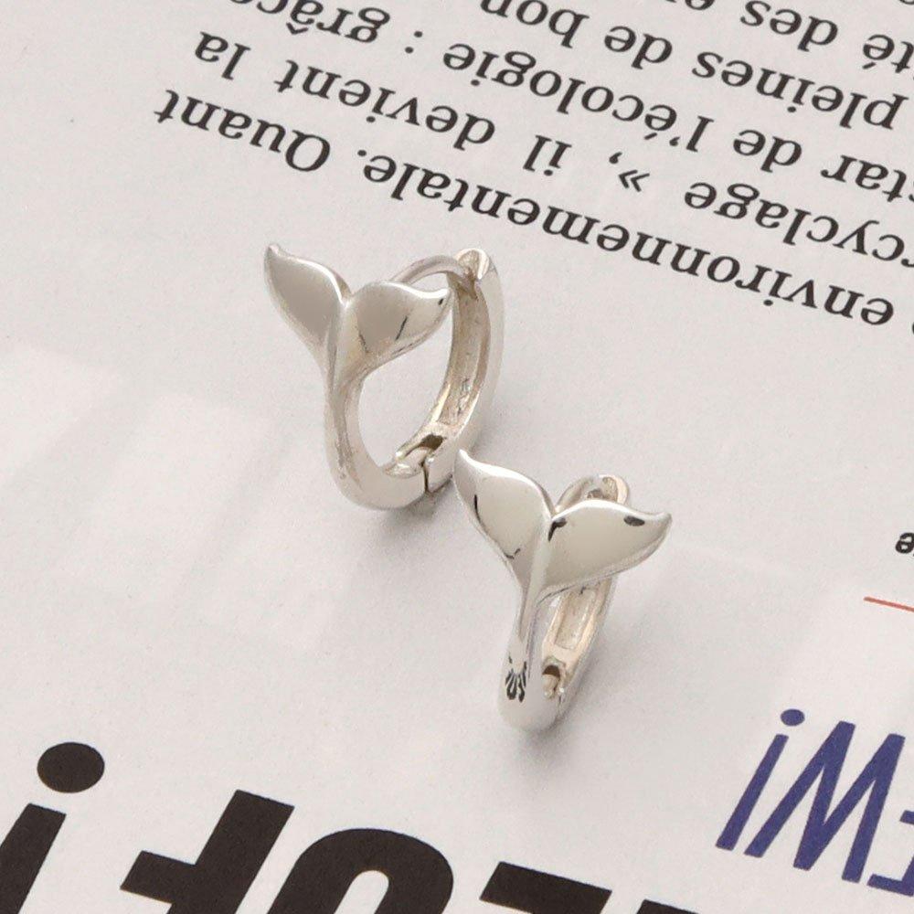 

925 Silver Whale Tail Hoop Earrings