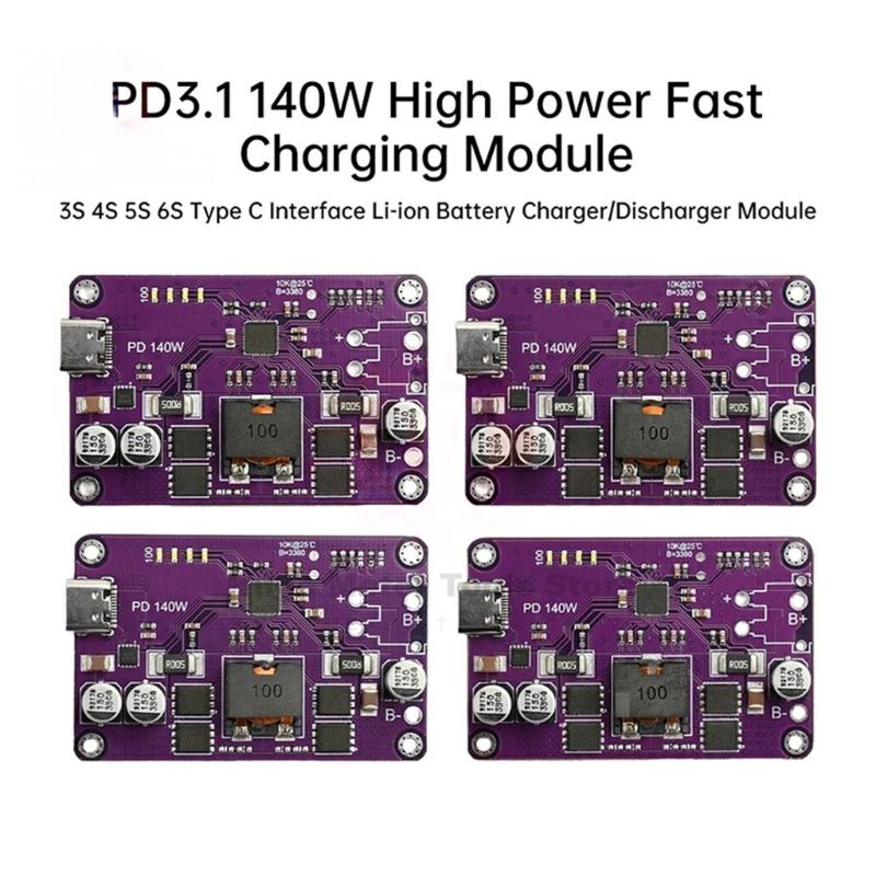 Professional Auto Adjusting 140W Type C Charging Module PD3.1 Fast Charging For 3S To 6S High Current Lithium Batteries