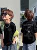 Boys' Cartoon Pattern Short Sleeve T-Shirt Loose Fit Summer Casual Wear Fashion Casual Round Neck T-Shirt Children's Clothing