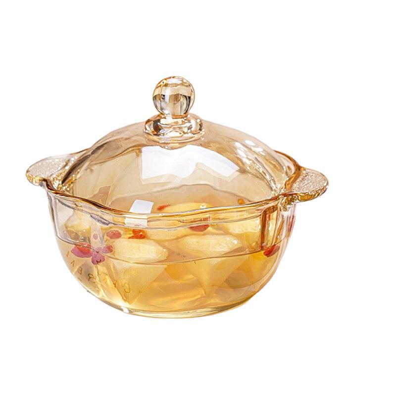 Transparent Glass Dessert & Fruit Bowl Set - Stylish Tableware for Snacks, Salad, & Yogurt