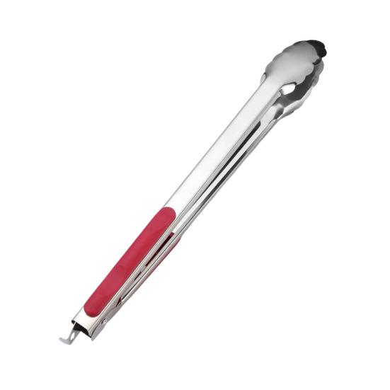 Yousheng Kitchen Tongs with Anti-Slip Handle And Silicone Scalloped Edges, Stainless Steel Locking Food Clips for Grilling BBQ Salad, Dishwasher