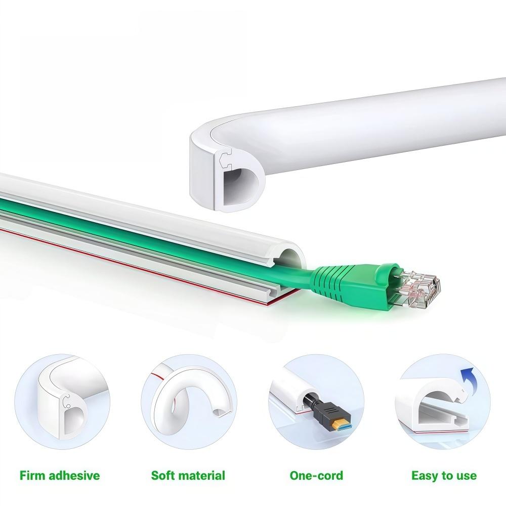 1PC 3/2/1meters Flexible Cord Management Channel,Invisible Decorative Wire Cover, Anti-Step Protector, Adhesive Cable Raceway