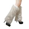 Plush Leg Warmers for Women Soft Furry Boot Toppers Ribbed Elastic Top Fuzzy Leg Covers Winter Accessory Party Costume
