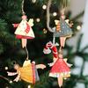 4 Pieces Christmas Metal Angle Tree Ornaments,Color Girl Small Angel  With Hanging String For Christmas Tree Decorations