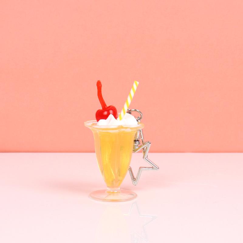 Simulated Dessert Fruit Tea Ice Cream Keychain Toy Pendant
