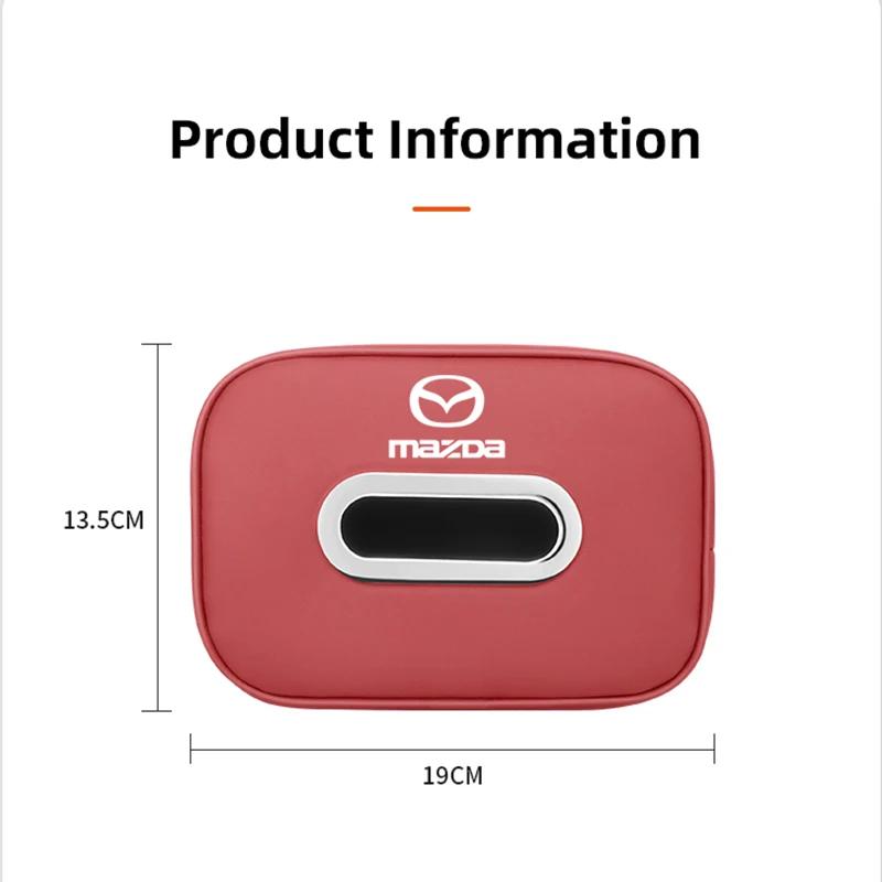 Auto-Taschentücherbox Hochwertiges Leder Auto-Papierhandtuch-Aufbewahrungstasche Für Mazda 2 3 6 5 Atenza CX3 CX5 MX5 CX7 Axela CX30 CX90 CX60 CX50