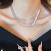 Collana a Clavicola con Nappa di Perle e Farfalla in Stile Coreano