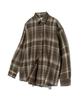 STANDARDERROR 87-Stan081 One-Pocket Vintage Oversized Long Sleeve Check Shirt