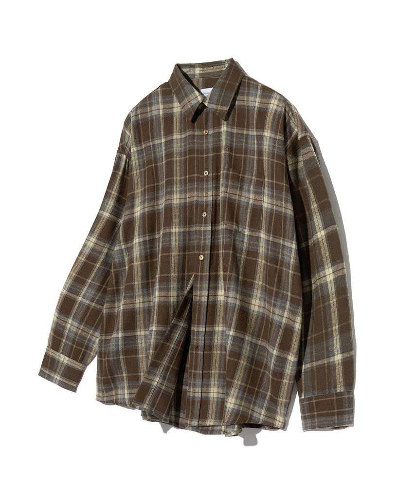STANDARDERROR 87-Stan081 One-Pocket Vintage Oversized Long Sleeve Check Shirt