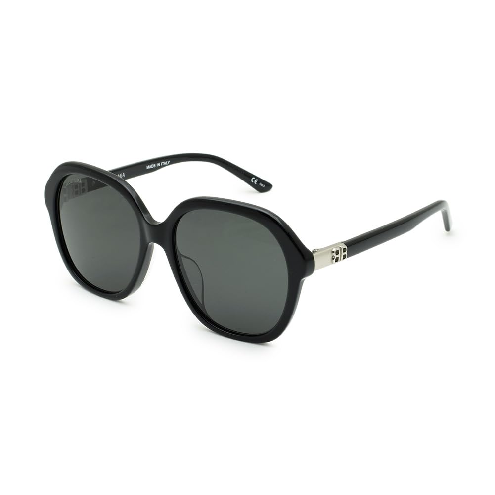 Balenciaga Asian BB0184SA Women's Sunglasses, Fit, 001, Black/Gray