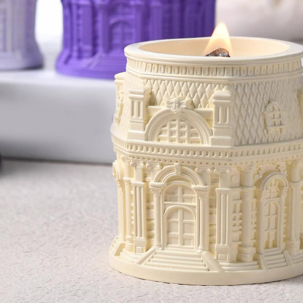 Silicone Mould for Candle Making and Resin Art Louvre Relief Storage Cup Crafting Nordic Designs Home Decoration